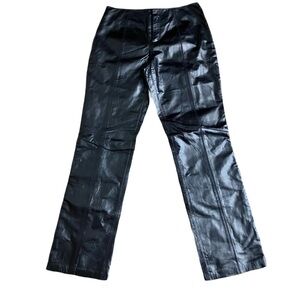 Nine West Genuine Leather Pants, Sz. 6, Black, Fully Lined